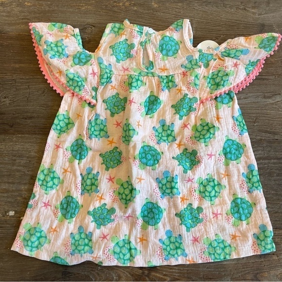 Mudpie Dress Muslin Gauzy Cotton Summer Spring Turtles Beach Vacation Hawaii New - Picture 5 of 10